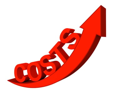 Graphic depicting increasing costs with an arrow up